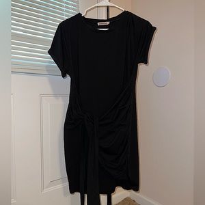 Clarisbelle Black Short Sleeve T Shirt Tie Waist Dress